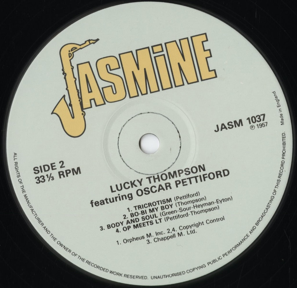 Lucky Thompson Featuring Oscar Pettiford - S.T. (JASM 1037) 1984 UK Jasmine｜中古LP