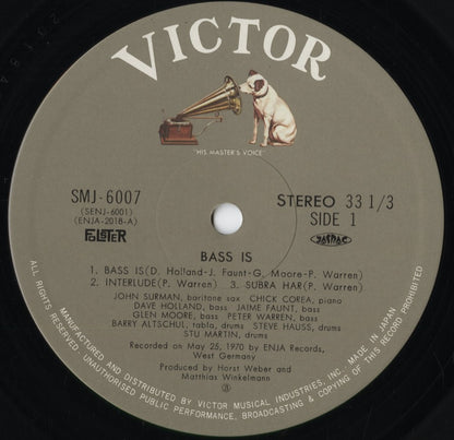 Peter Warren - Bass Is (SMJ-6007) 1973 JPN Enja｜中古LP