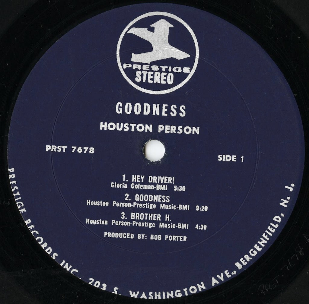 Houston Person - Goodness! (PRST 7678) LP 1969 US Prestige｜中古LP