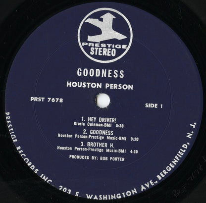Houston Person - Goodness! (PRST 7678) LP 1969 US Prestige｜中古LP