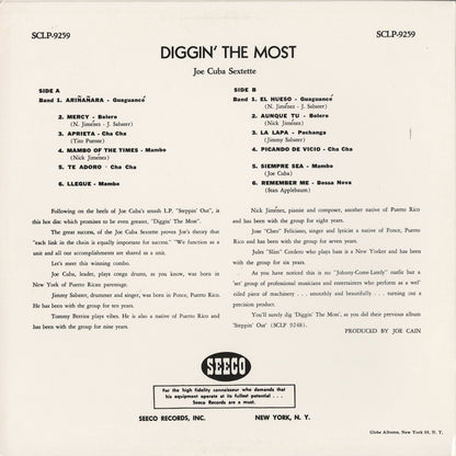 Joe Cuba Sextet / ジョー・キューバ / Diggin' The Most (SCLP-9259)