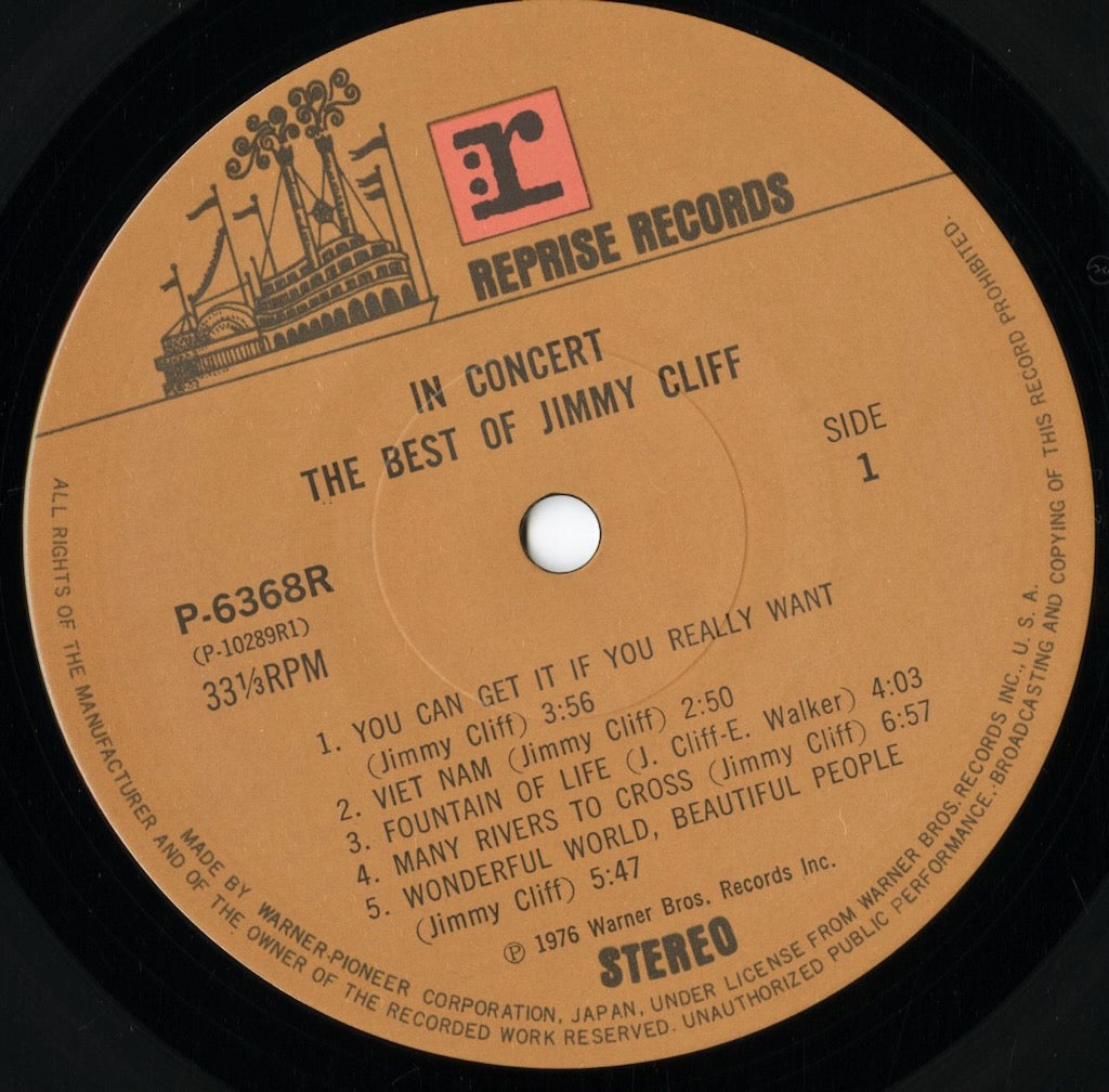 Jimmy Cliff - In Concert The Best Of Jimmy Cliff (P-6368R) LP 1980 JPN Reprise｜中古LP