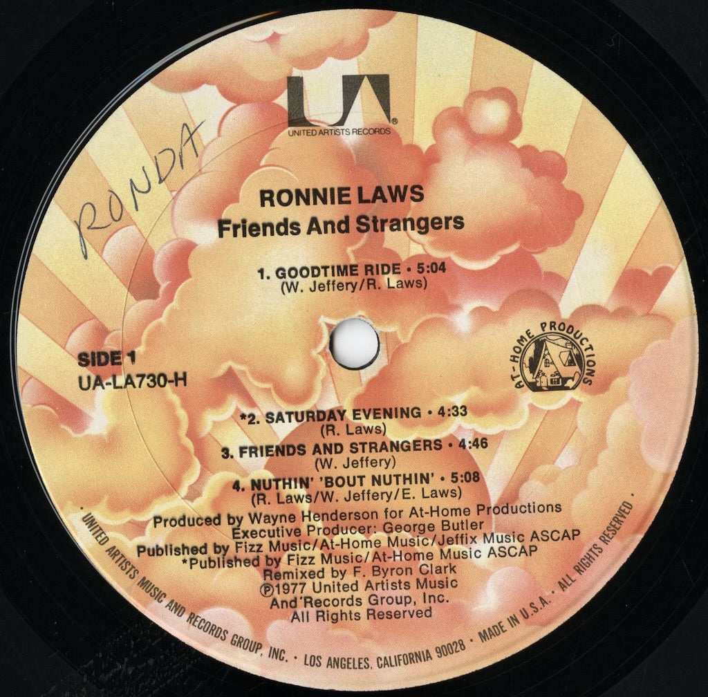Ronnie Laws – Friends & Strangers (UA-LA730-H) LP 1977 US United Artists オリジナル盤