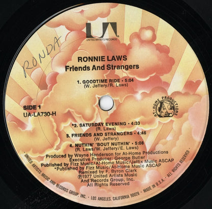 Ronnie Laws – Friends & Strangers (UA-LA730-H) LP 1977 US United Artists オリジナル盤