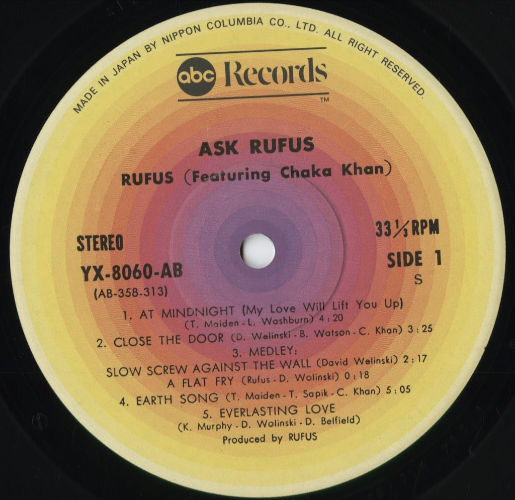Rufus Featuring Chaka Khan - Ask Rufus (YX-8060-AB) 1977 JPN ABC｜中古LP