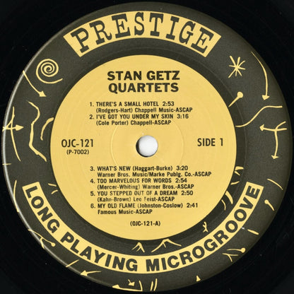 Stan Getz / スタン・ゲッツ / Stan Getz Quartets (OJC-121)