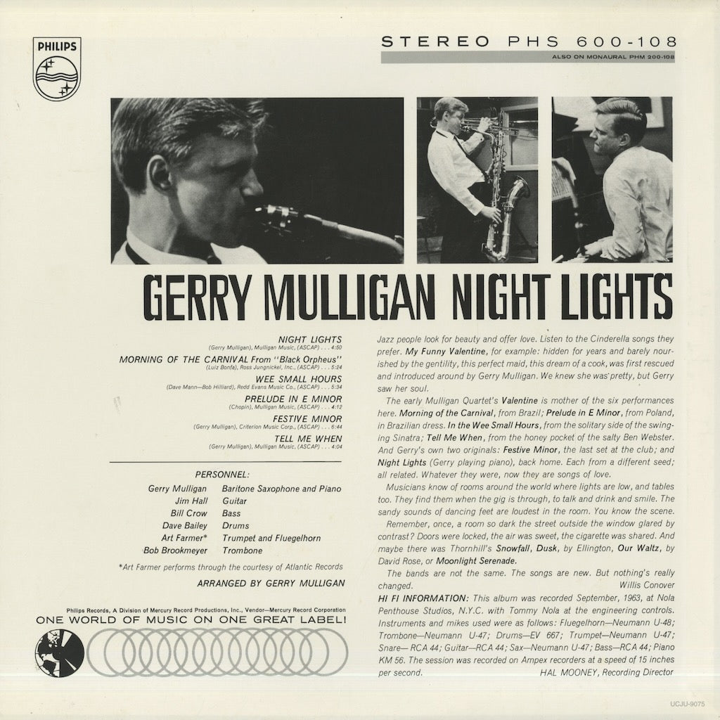 Gerry Mulligan / ジェリー・マリガン / Night Lights (UCJU-9075)