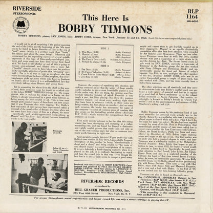 Bobby Timmons - This Here Is Bobby Timmons (SMJ-6050) 1974 JPN Milestone｜中古LP