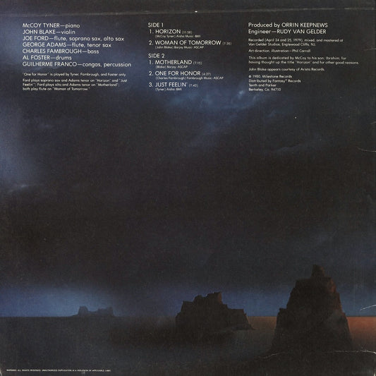 McCoy Tyner - Horizon (M-9094) 1980 US Milestone｜中古LP