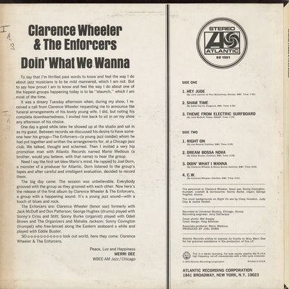 Clarence Wheeler & The Enforcers - Doin' What We Wanna (SD 1551) LP 1970 US Atlantic｜中古LP
