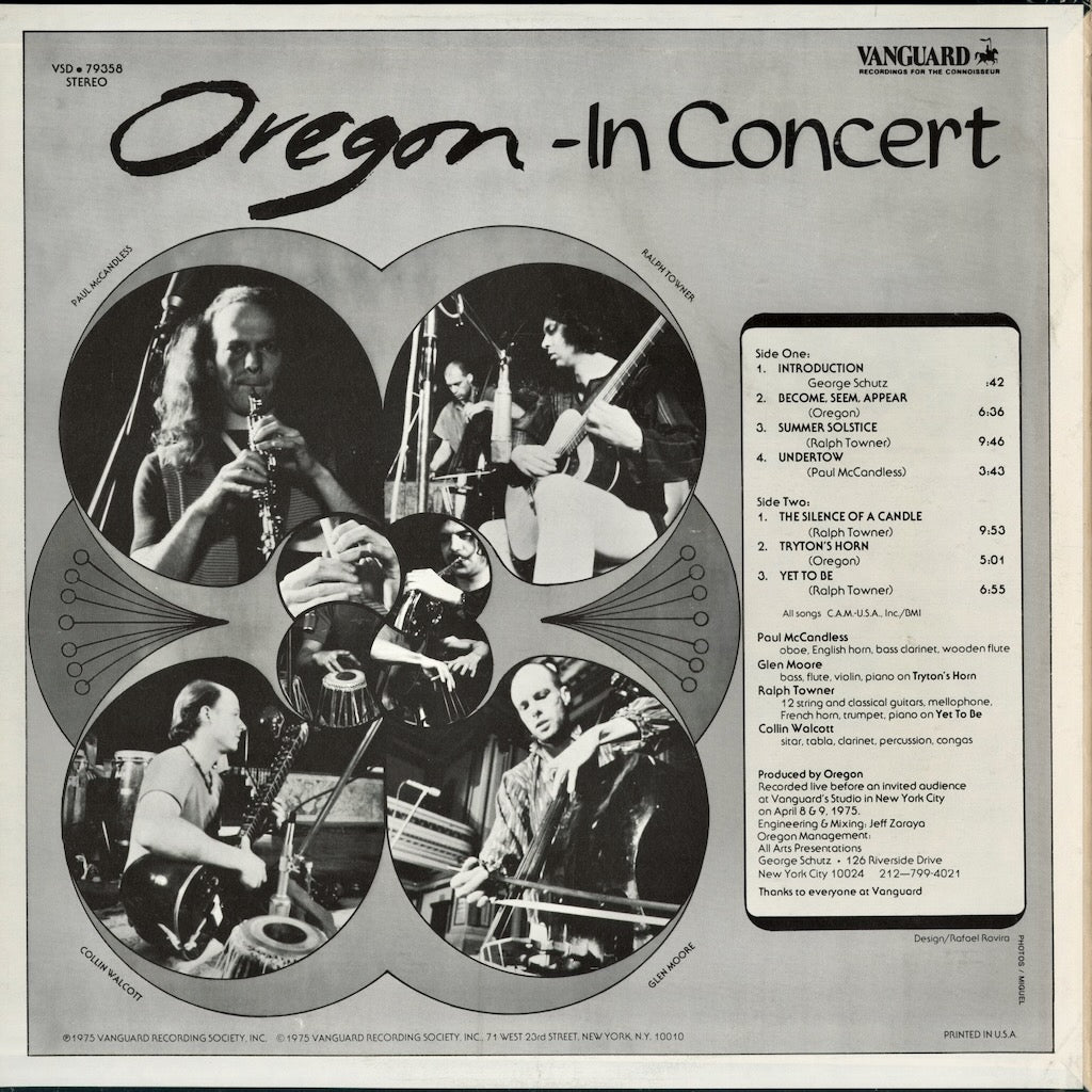 Oregon - In Concert (VSD 79358) 1978 US Vanguard｜中古LP