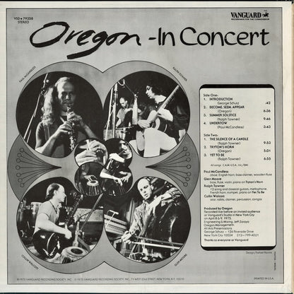 Oregon - In Concert (VSD 79358) 1978 US Vanguard｜中古LP