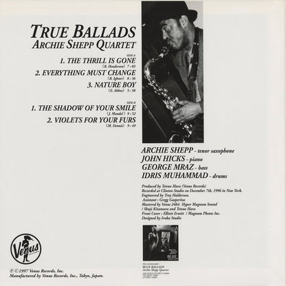 Archie Shepp Quartet - True Ballads (TKJV-19031) LP 1997 JPN Venus｜中古LP