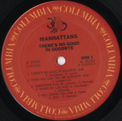 The Manhattans - There's No Good In Goodbye (JC 35252) 1978 US Columbia｜中古LP