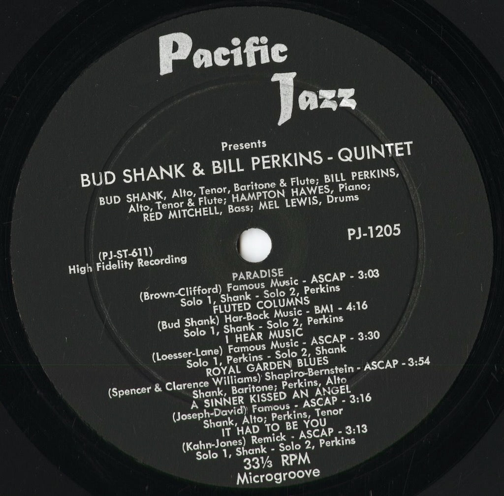 Bud Shank, Shorty Rogers, Bill Perkins – S.T. (PJ-1205) 1955 US Pacific Jazz | 中古LP