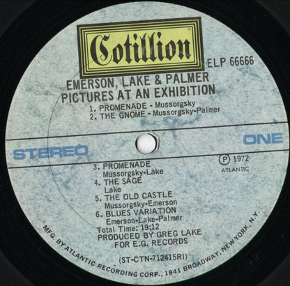 Emerson, Lake & Palmer - Pictures At An Exhibition (ELP66666) 1971 US Cotillion｜中古LP