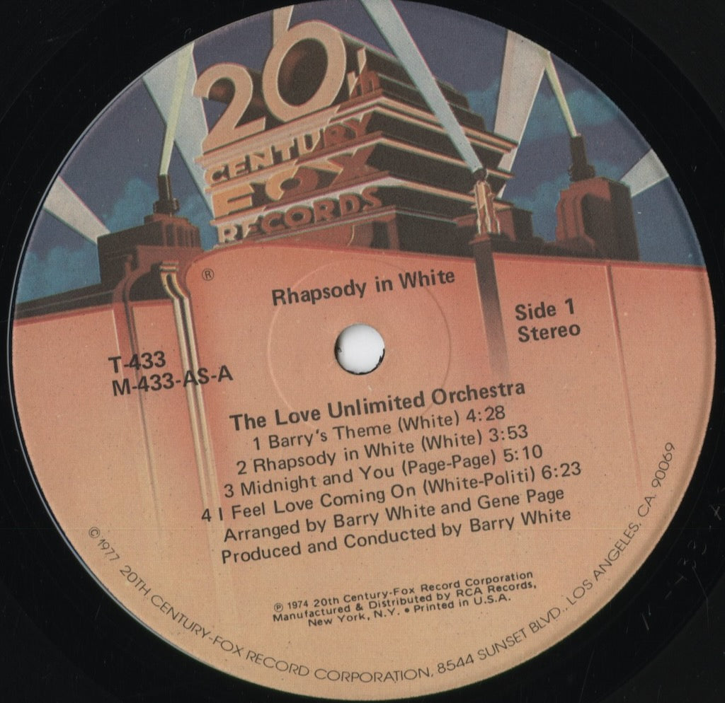 The Love Unlimited Orchestra - Rhapsody In White (T-433) 1977 US 20th Century｜中古LP