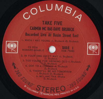 Carmen McRae - Take Five (CS 9116) LP 1965 US Columbia｜中古LP