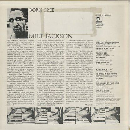 Milt Jackson / ミルト・ジャクソン / Born Free (LS82045)