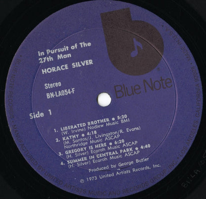 Horace Silver - In Pursuit Of The 27th Man (BN-LA054-F) LP 1973 US BLUE NOTE｜中古LP