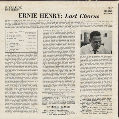 Ernie Henry / アーニー・ヘンリー / Last Chorus  (SMJ-6176 (M))