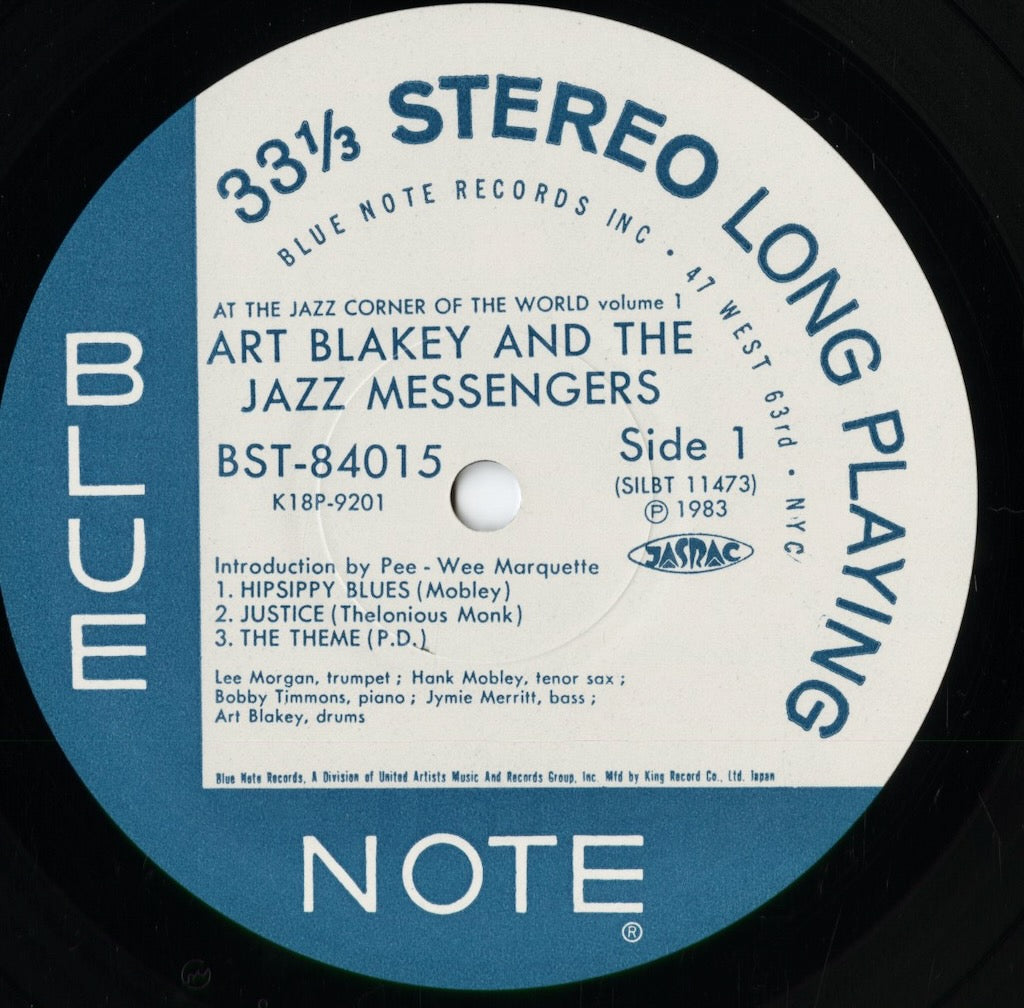 Art Blakey - At The Jazz Corners Of The World Volume 1 (K18P-9201) 1983 JPN Blue Note｜中古LP