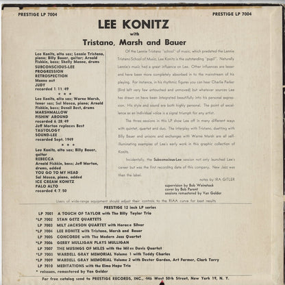 Lee Konitz With Tristano, Marsh and Bauer / Subconscious-Lee (LP 7004) LP US Prestige｜中古LP