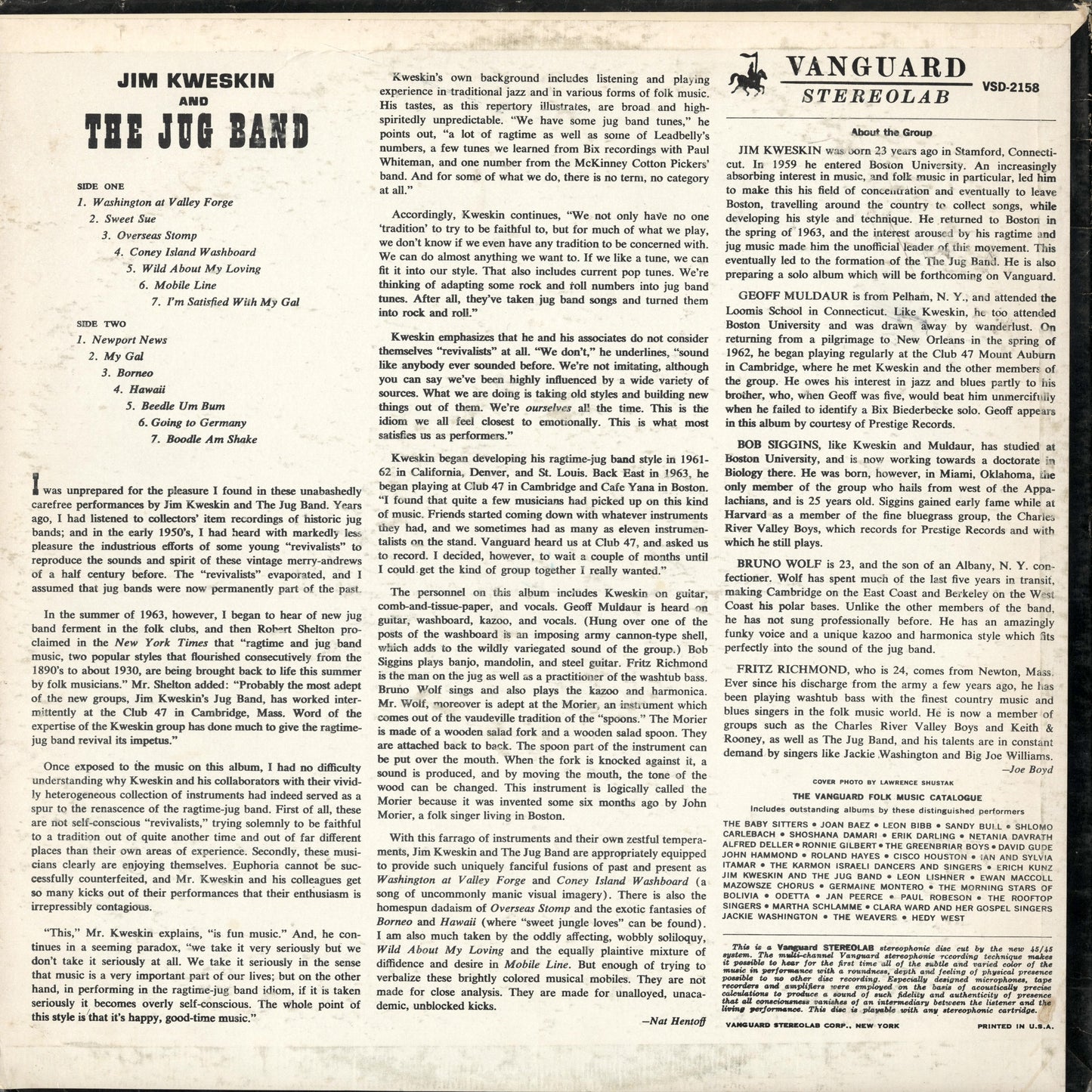Jim Kweskin And The Jug Band - S.T. (VSD-2158) LP 1968 US Vanguard｜中古LP