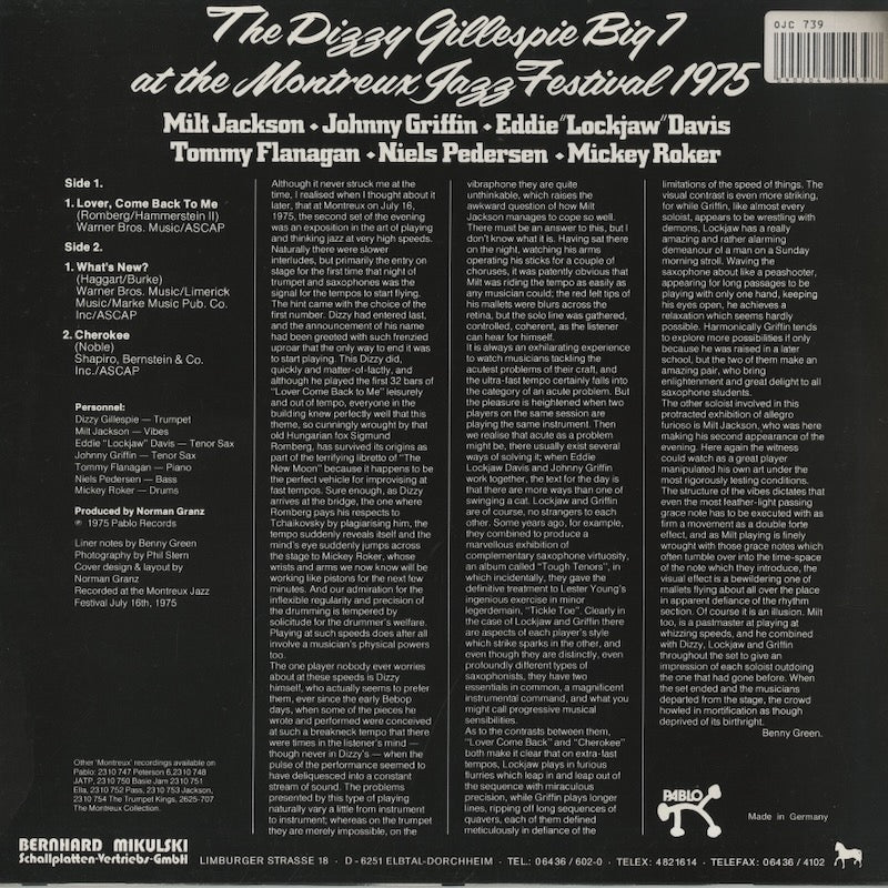 Dizzy Gillespie / ディジー・ガレスピー / At The Montreux Jazz Festival 1975 (OJC-739)