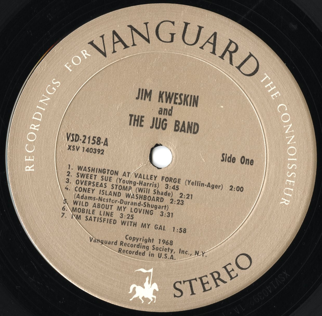 Jim Kweskin And The Jug Band - S.T. (VSD-2158) LP 1968 US Vanguard｜中古LP