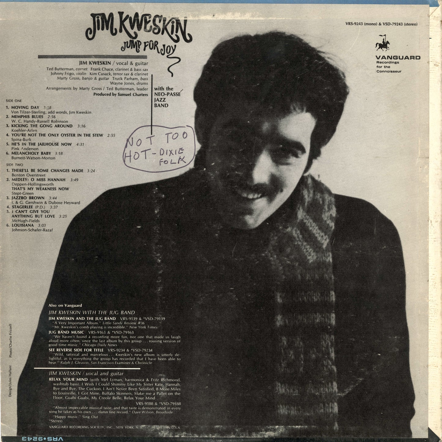 Jim Kweskin - Jump For Joy (VSD-79243) LP 1967 US Vanguard｜中古LP