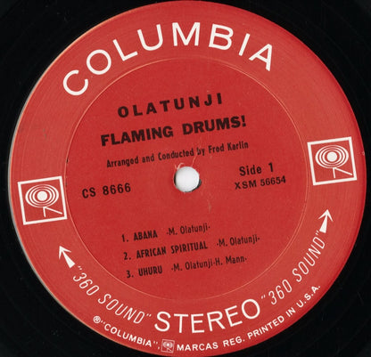 Olatunji - Flaming Drums! (CS 8666) LP 1960's US Columbia｜中古LP