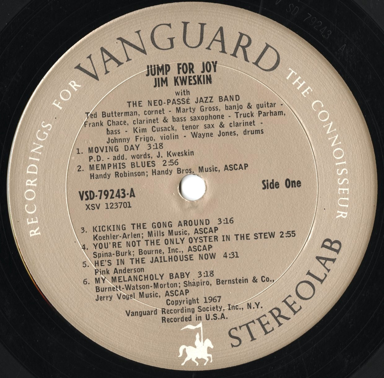 Jim Kweskin - Jump For Joy (VSD-79243) LP 1967 US Vanguard｜中古LP