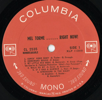 Mel Torme / メル・トーメ / Right Now! (CL 2535)