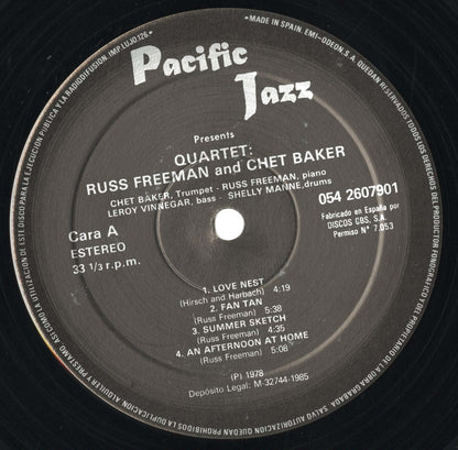 Russ Freeman & Chet Baker / ラス・フリーマン　チェット・ベイカー / Quartet (054 2607901)