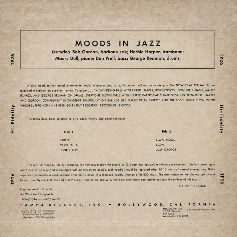 Bob Gordon / ボブ・ゴードン / Moods In Jazz (TP26)
