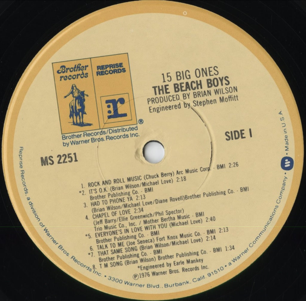 The Beach Boys - 15 Big Ones (MS 2251) 1976 US Brother/Reprise｜中古LP