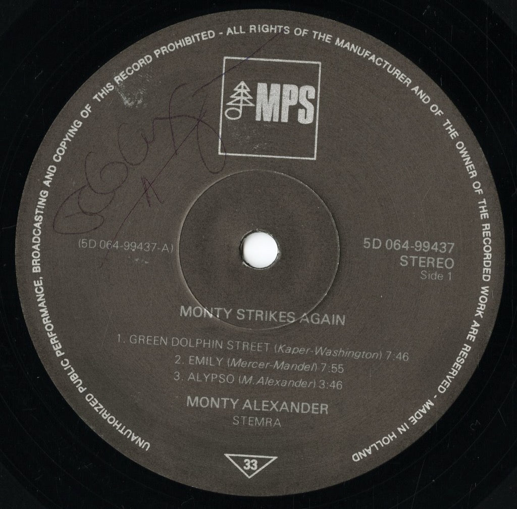 Monty Alexander - Monty Strikes Again (5D 064-99437) 1976 NLD MPS｜中古LP