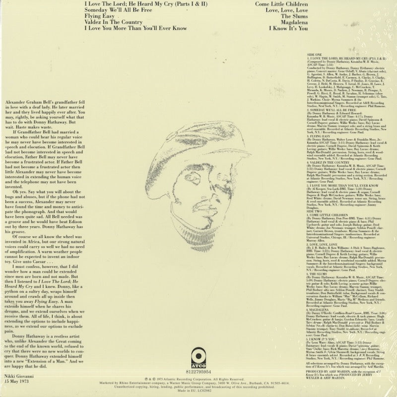 Donny Hathaway / ダニー・ハサウェイ / Extension Of A Man (180g)