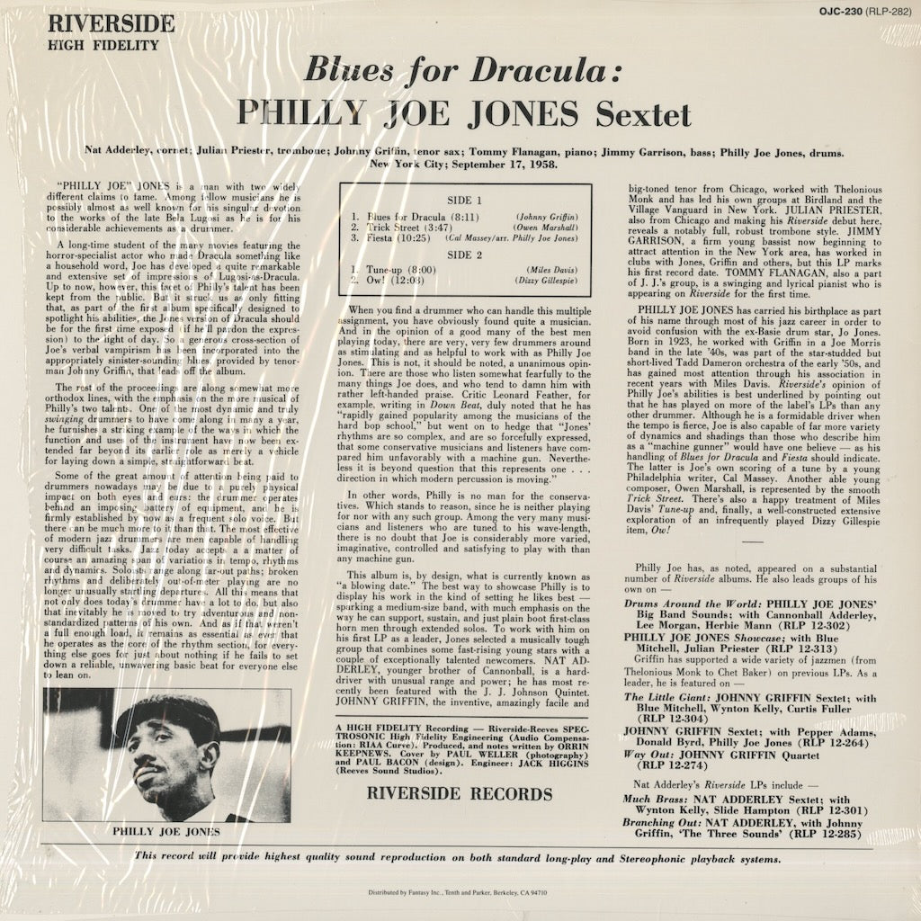 Philly Joe Jones / フィリー・ジョー・ジョーンズ / Blues For Dracula (OJC-230)