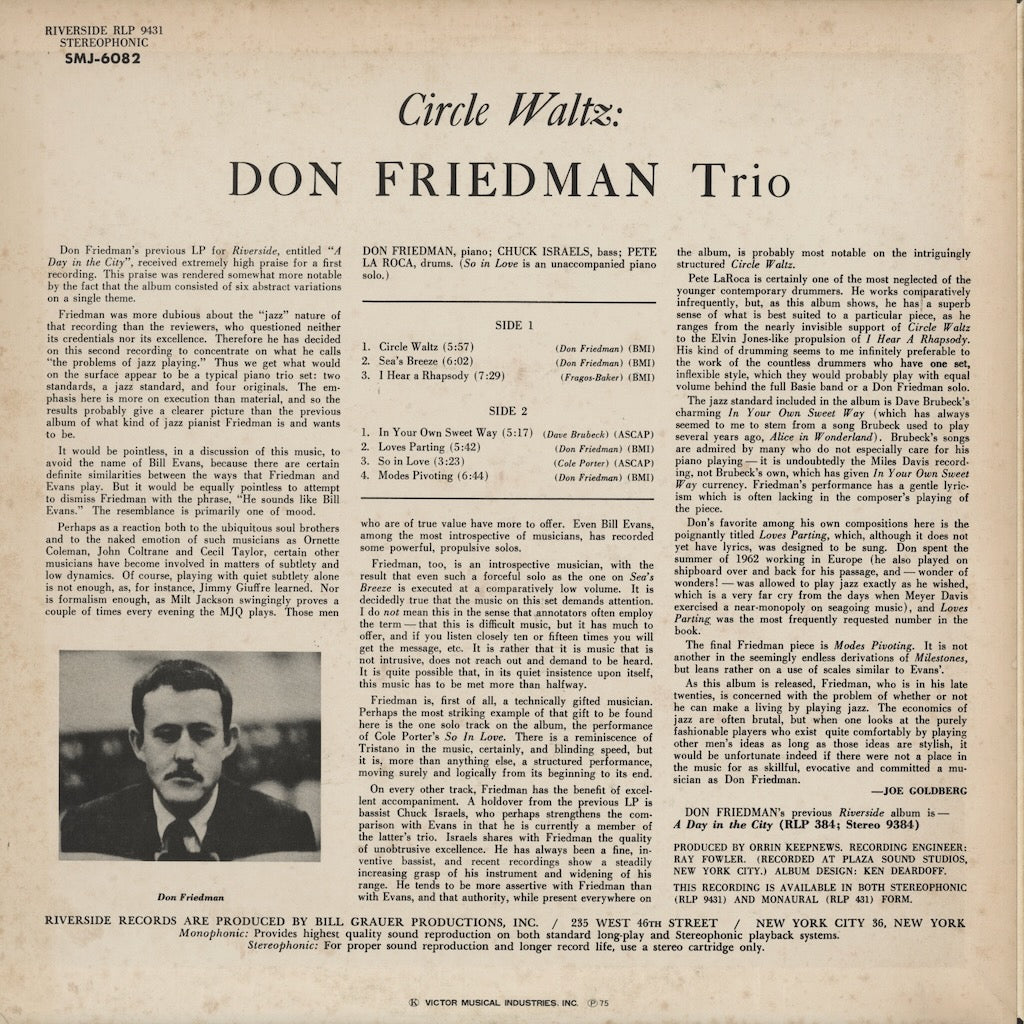 Don Friedman / ドン・フリードマン / Circle Waltz (SMJ-6082)