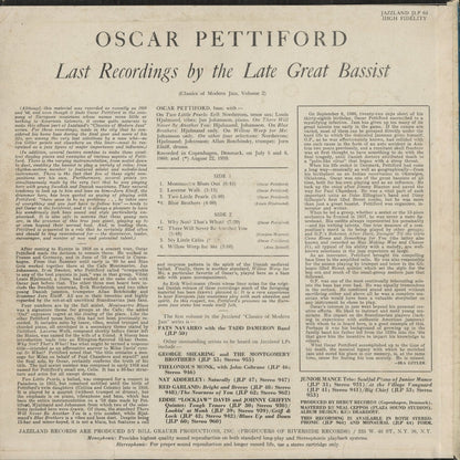 Oscar Pettiford / オスカーペティフォード / Last Recordings By The Late Great Bassist (JLP 64)