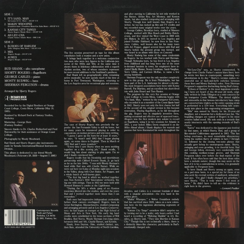 Bud Shank - Shorty Rogers / バド・シャンク　ショーティー・ロジャース / California Concert (C-14012)
