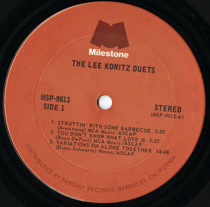 Lee Konitz - Duets (MSP-9013) LP 1970's US Milestone｜中古LP