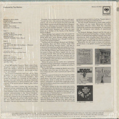 Dave Brubeck, Gerry Mulligan - Compadres (CS 9704) LP 1968 US Columbia｜中古LP