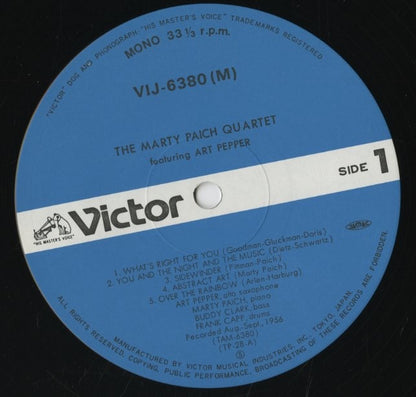 The Marty Paich Quartet Featuring Art Pepper / マーティー・ペイチ / (1982) (VIJ-6380 (M))
