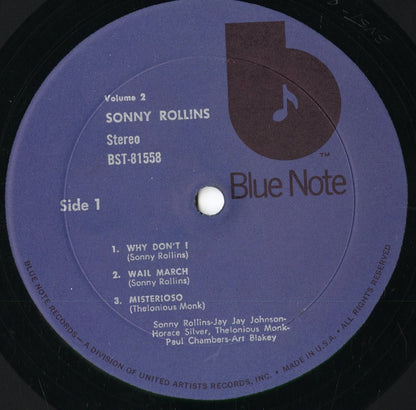 Sonny Rollins - Volume 2 (BST81558) 1973 US Blue Note｜中古LP