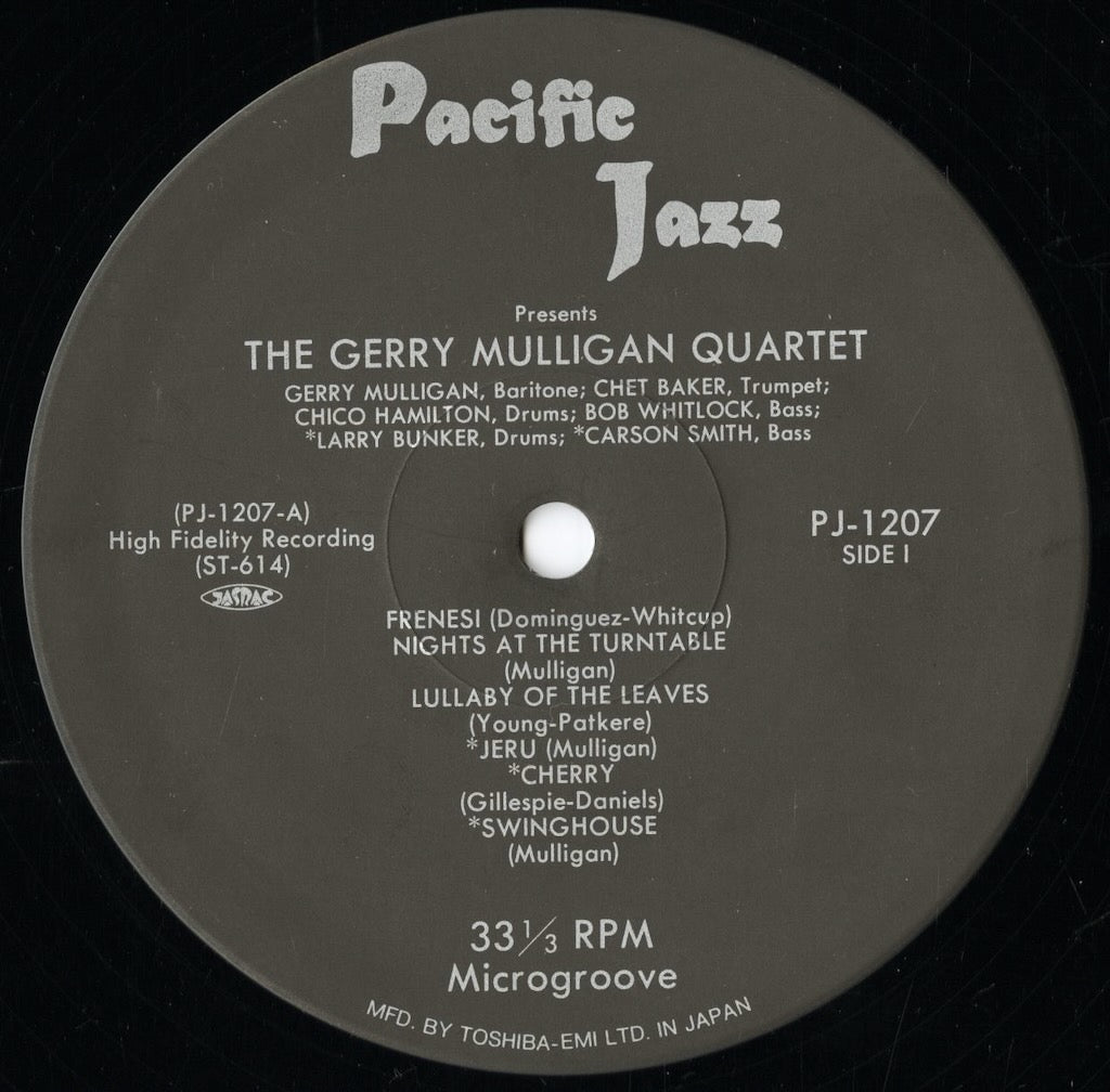Gerry Mulligan - The Gerry Mulligan Quartet (PJ-1207) 1991 JPN Pacific Jazz｜中古LP