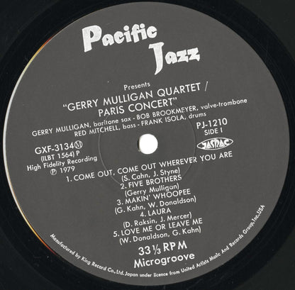 Gerry Mulligan Quartet / ジェリー・マリガン / Paris Concert (GXF-3134M)