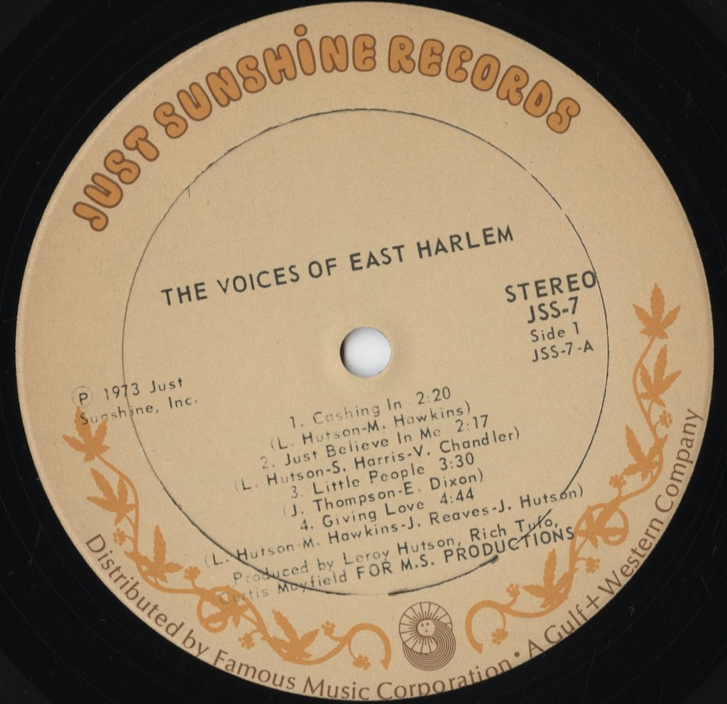 The Voices Of East Harlem - The Voices Of East Harlem (JSS-7) 1973 US Just Sunshine｜中古LP